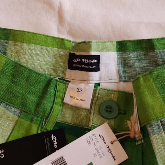 DIO MODA AUTHENTIC COLLECTION MEN'S CASUAL DRESS PLAID SHORTS - SIZE 32 - Picture 4 of 6